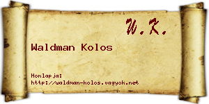 Waldman Kolos névjegykártya